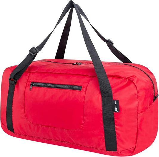 HOLYLUCK Foldable Travel Duffel Bag For Women & Men Luggage Great for Gym -55L, Red