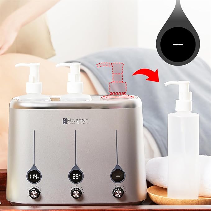 Master Massage Gen-II Oil Warmer: Quick & Efficient 3-Bottle Heater for Oils and Lotions (Heats Up to 140°F) - Sleek Modern Design for Massage Therapy & Personal Use