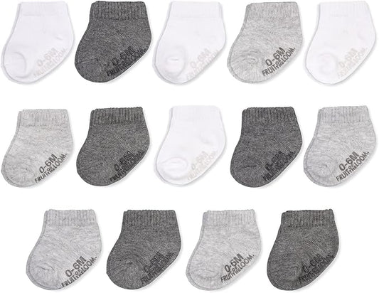 Fruit of the Loom Baby & Toddler Grow & Fit Flex Zones Cotton Stretch Socks - Unisex, Girls, Boys