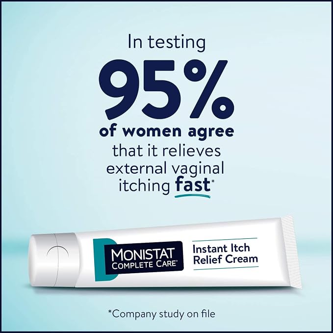 Monistat Instant Itch Relief Cream for Women, Fragrance-Free Formula with Aloe Vera Soothes and Cools Vaginal Itch, 1 Oz