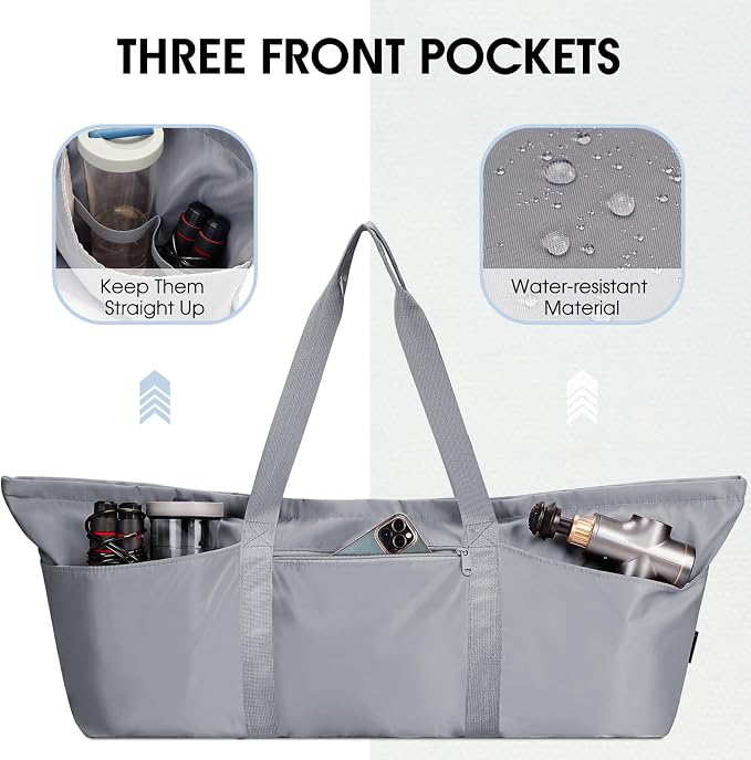 sportsnew Large Yoga Mat Bag with Shoes Compartment and Wet Pocket Ladies Pilates Gym Tote Bag with Yoga Mat Holder Strap for Women Men Workout Carrier Stuff Accessories
