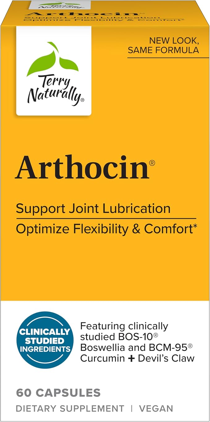 Terry Naturally Arthocin - 60 Capsules - Support Joint Lubrication, Optimize Flexibility & Comfort - Non-GMO, Vegan, Gluten Free - 30 Servings