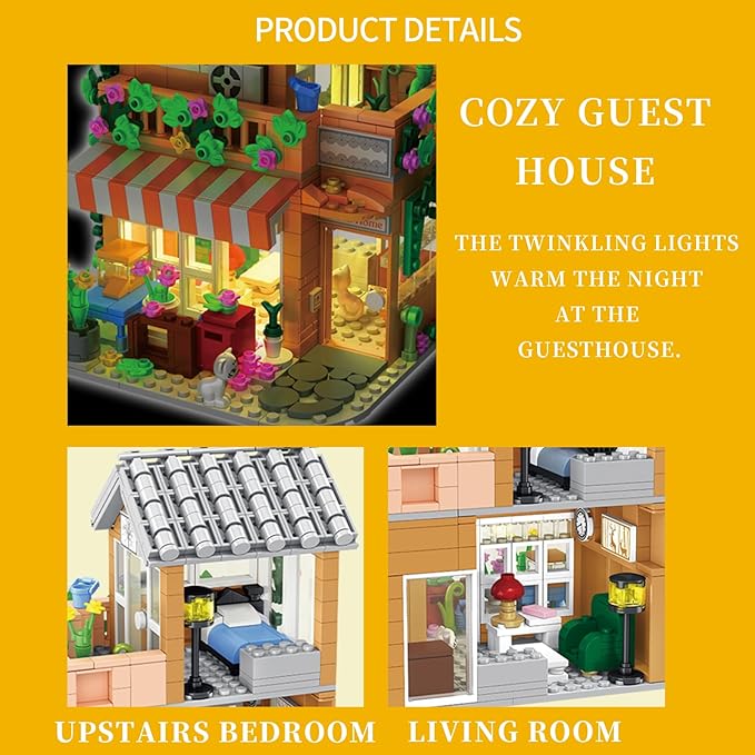 FANTASY&Co. Guesthouse Building Blocks Set - 730PCS, Creative Playset for Kids6+, STEM Educational Toy, Compatible with Lego