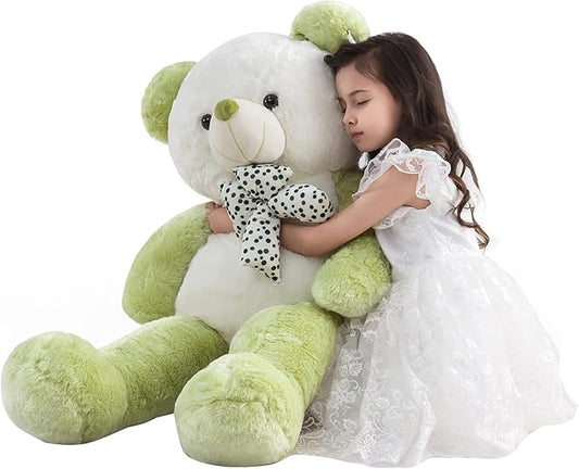 Big Teddy Bear Stuffed Animal Giant Teddy Bear 4 Feet Extra Large Stuffed Animals Green Teddy Bear Huge Plushies Stuffed Bear Plush Toy Big Bear Stuffed Animal for Girls Birthday Christmas
