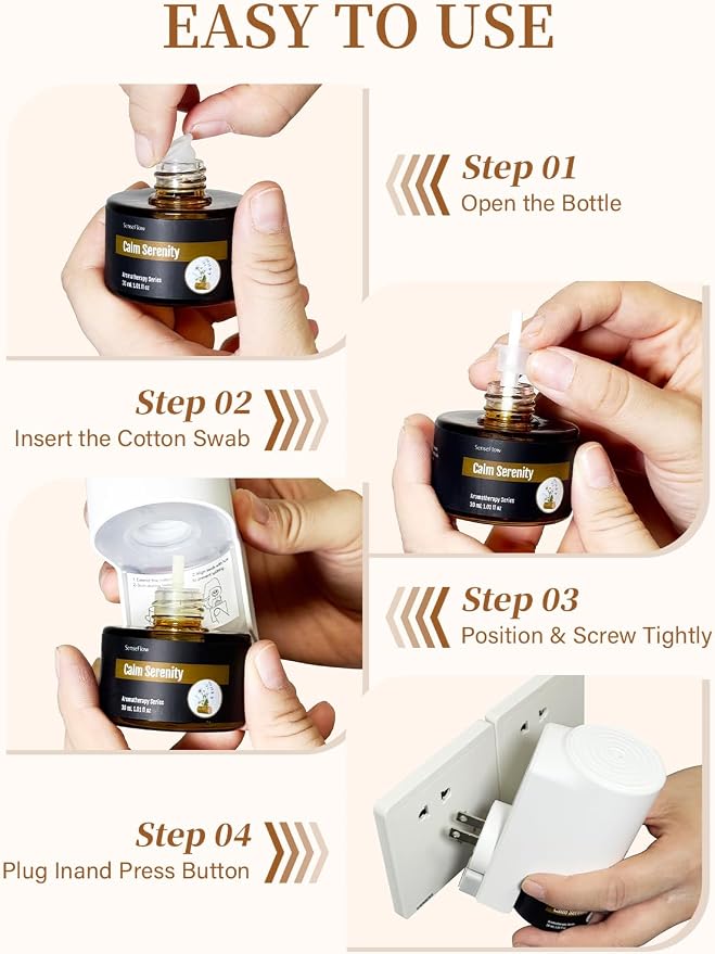 Essential Oil Refill 1.02oz/30ml - Free SF101 Waterless Aromatherapy Diffuser, Covers 1000 Sq Ft, 120-Day Natural Scent,Ginger