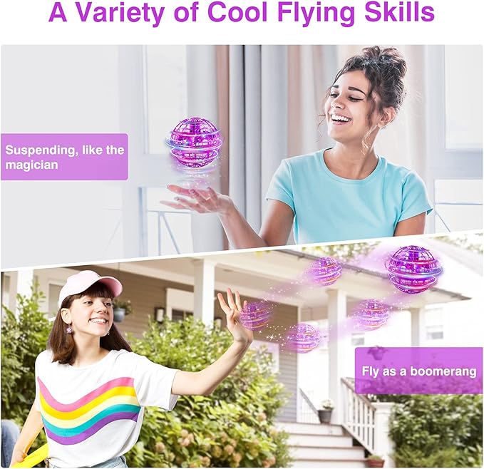 Flying Orb Ball, 2025 Upgraded Flying Toy, Hand Controlled Boomerang Hover Ball, Flying Spinner with Endless Tricks, Cool Toys Gifts for 6 7 8 9 10+ Year Old Boys Girls Teens Indoor Outdoor Toys