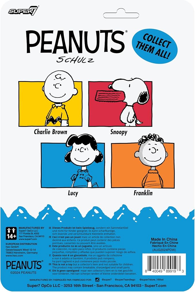 Super7 Peanuts Lucy Reaction Figure - 3.75" Peanuts Action Figure Classic Cartoon Collectibles and Retro Toys