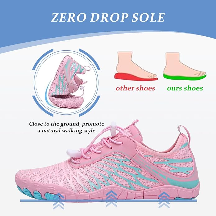 Barefoot Shoes for Women & Men, Grounded Walking Hiking Barefoot Shoes, Wide Toe Box Non-Slip Water Athletic Footwear, Comfortable Vitality Barefoot Footwear, Trail Running Sneakers Unisex