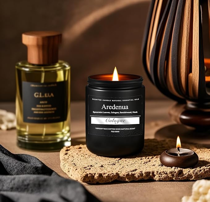 Cologne Men Candles | Men Scented Candles for Home - 7oz Soy Candle for Home Scented - 50 Hours Long Lasting, Aromatherapy Gifts for Women Men