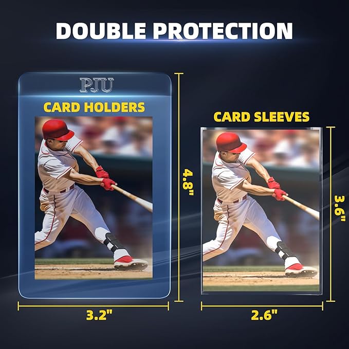 1000ct Semi Rigid Card Holders & 1000ct Card Sleeves for PSA, SGC, BGS, CSG Graded Card Submissions, Semi Rigid Baseball Cards Sleeves Protectors, PSA Graded Trading Cards Sleeve