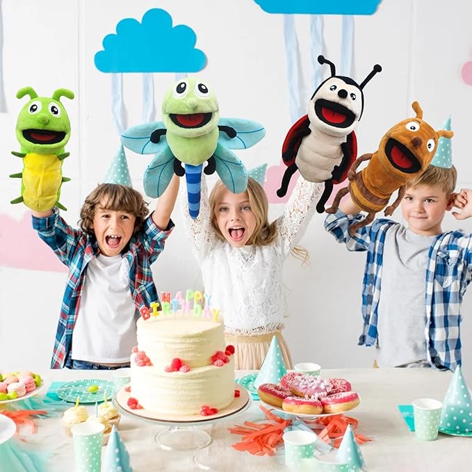 Hand Puppet Realistic Plush Puppet 13",Insect Animal Puppets for Kids Insect Stuffed Animal Hand Puppet with Moveable Mouth,Soft Stuffed Insect Puppet Story Toy Puppets Role Play Show Game