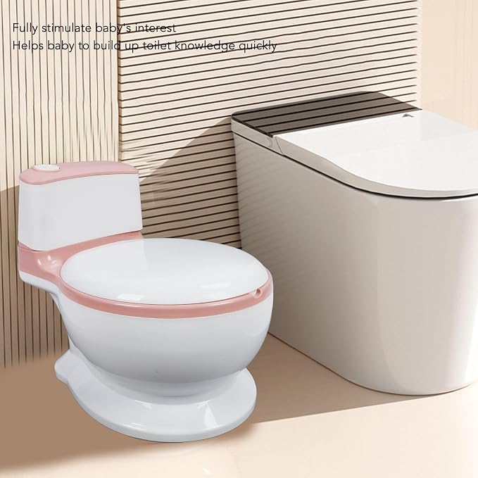 Adjustable Portable Kids Potty Training Seat, Ergonomic and Safe Children's Toilet with Removable Potty Pot, Comfortable Non Slip Design for Home and Travel(Pinkest)