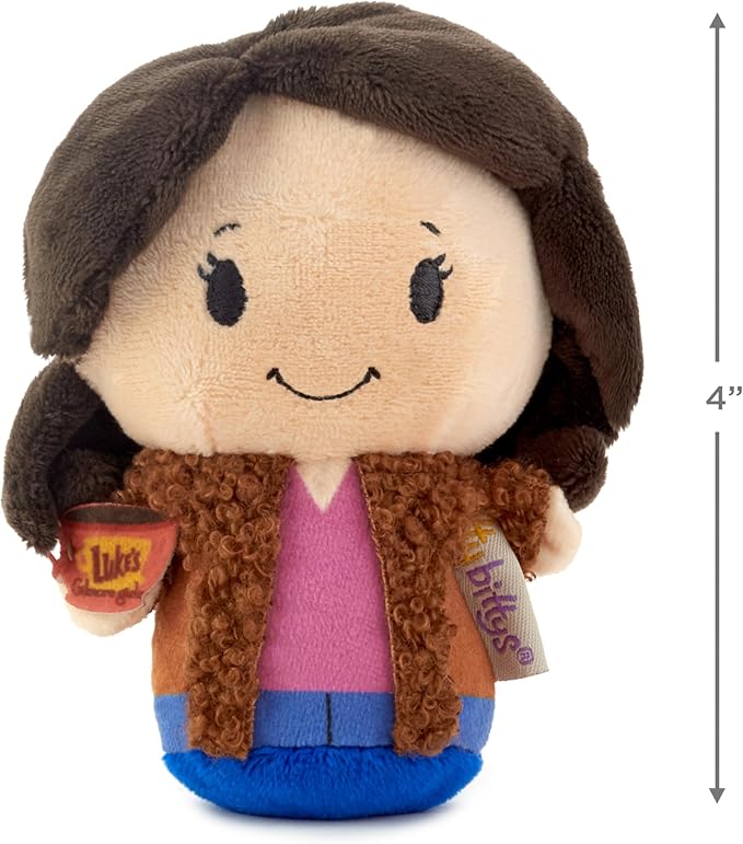 Hallmark itty Bitty Gilmore Girls Plush Toys (Lorelai and Rory) Set of 2, 4" Mini Stuffed Animals, Mom Gift for Mother's Day