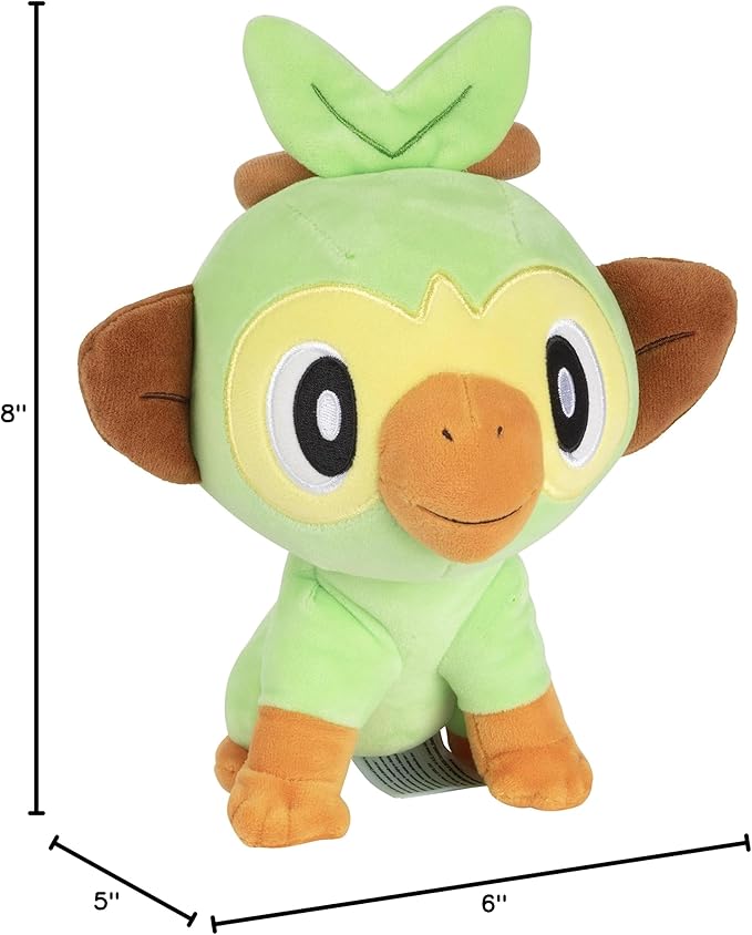 Pokemon 8" Grookey Plush Officially Licensed - Sword and Shield Starter Figure - Authentic Soft Stuffed Animal Toy - Holiday Christmas Stocking Stuffer Gift for Kids, Boys, Girls - 2+