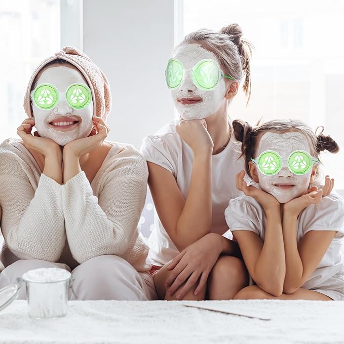 Skicuff 12 Pcs Cucumber Eye Pads Gel Eye Masks Cooling Heating Eye Pads Spa Party Favors Sleepover Slumber Party Supplies