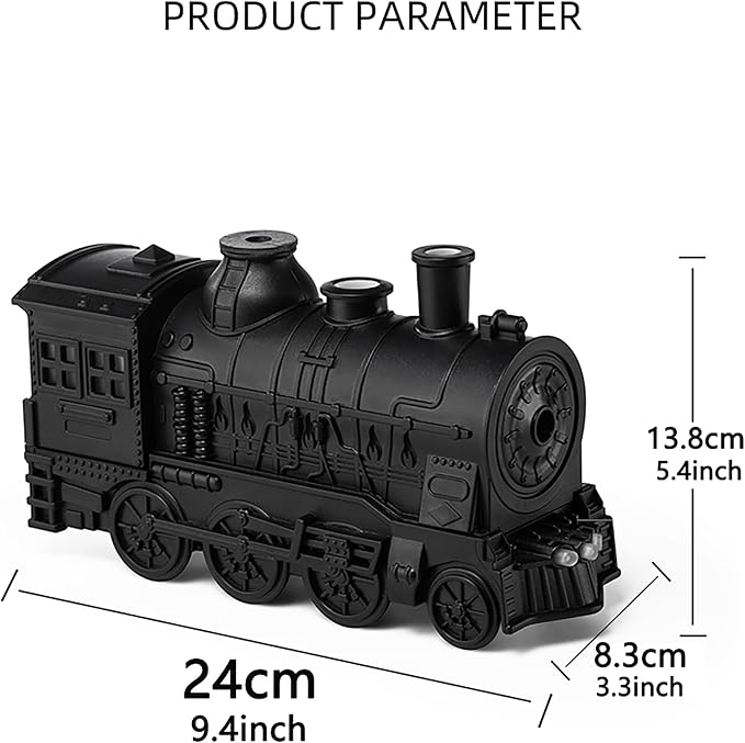 Train Diffuser 300ML Essential Oil Diffuser Ultrasonic Cool Mist Humidifier with LED Night Light, Remote Control, Timer, 2 Mist Modes for Home Bedroom Office Black