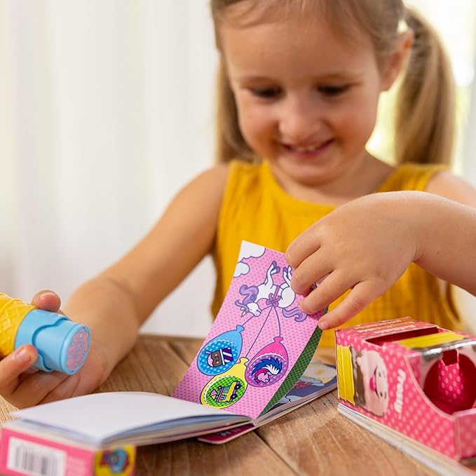 Melissa & Doug Sticker Wow!™ Ice Cream Bundle: 24-Page Activity Book, Refillable Sticker Stamper, Mini Pad, 500 Stickers, Arts and Crafts for Kids Ages 3+