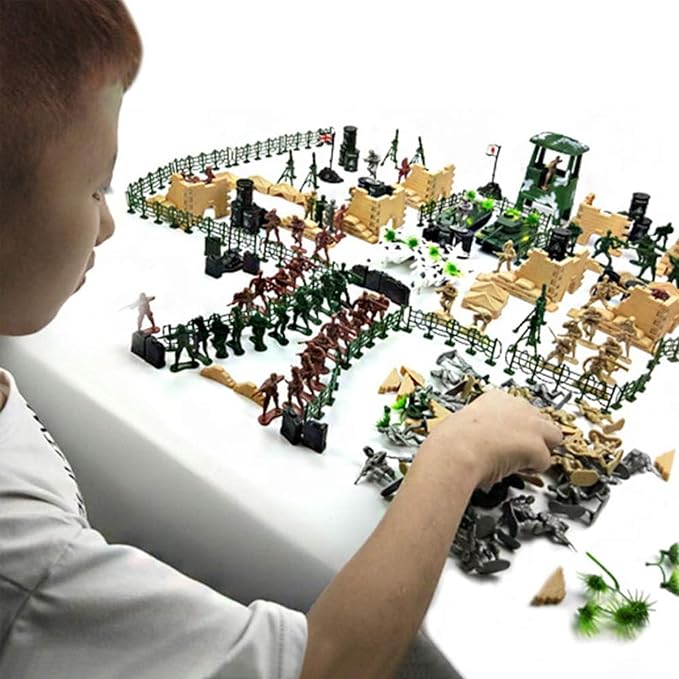 3 otters 250PCS Army Men Military Set, Action Figures with Army Accessories, Toys Gifts for Toddler Kids Boys Ages 3+