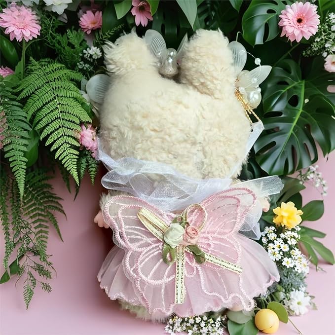 Clothes for LABUBU 17cm Dolls(No Doll -5 Set Outfit 17cm Doll Clothes for Labooboo ,Clothes Set for LABUBU Dress Up,Labubu Accessories with Flower Headband