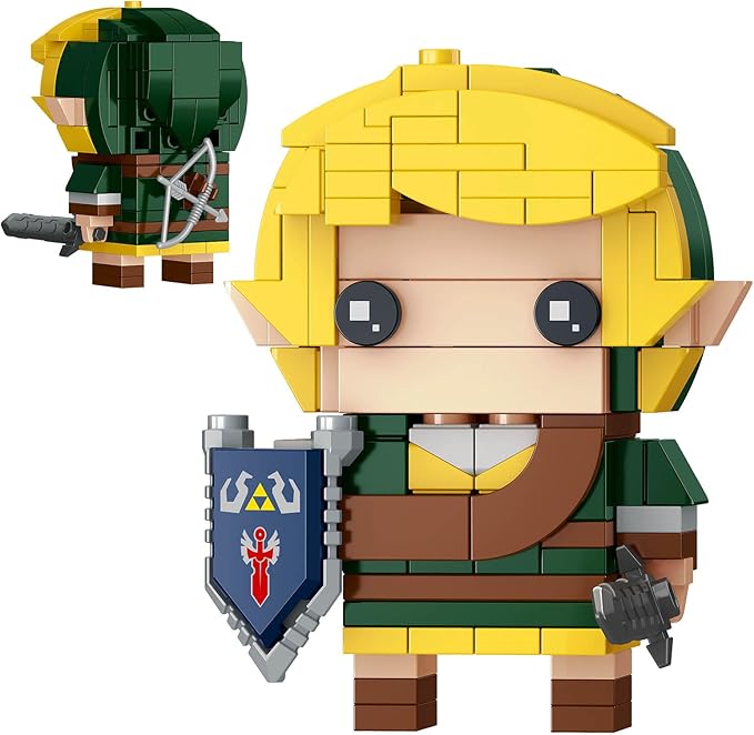 TOY PLAYER BOTW Link Figure Building Set, Link Action Figures with Master Sword and Ganondorf, Birthday Party Decorations Supplies, Gifts for Fans Kids &Adults (200+ Pieces)