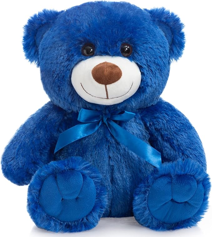 Super Color Teddy Bear Stuffed Animals Plush Toy for Children Girlfriend Family Congratulations Baby Shower Birthday Royal Blue 14 inch