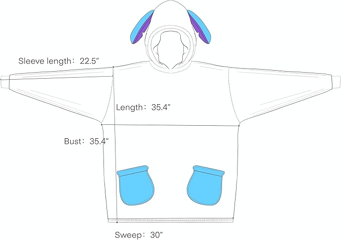 NEWCOSPLAY Wearable Blanket Hoodie Sherpa Hoodie Blanket for Women Men Warm Oversized Sweatshirt with Pockets