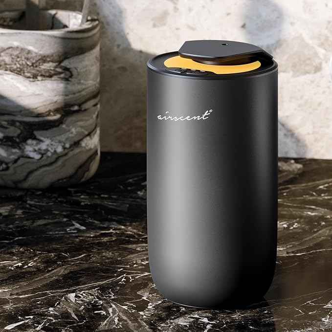 The AirScent Mini Waterless Diffuser - Black Finish - 15 mL Capacity | Night Light Feature - Aromatherapy Diffuser For Aesthetic Scenting For Homes Offices Spas & Hotels