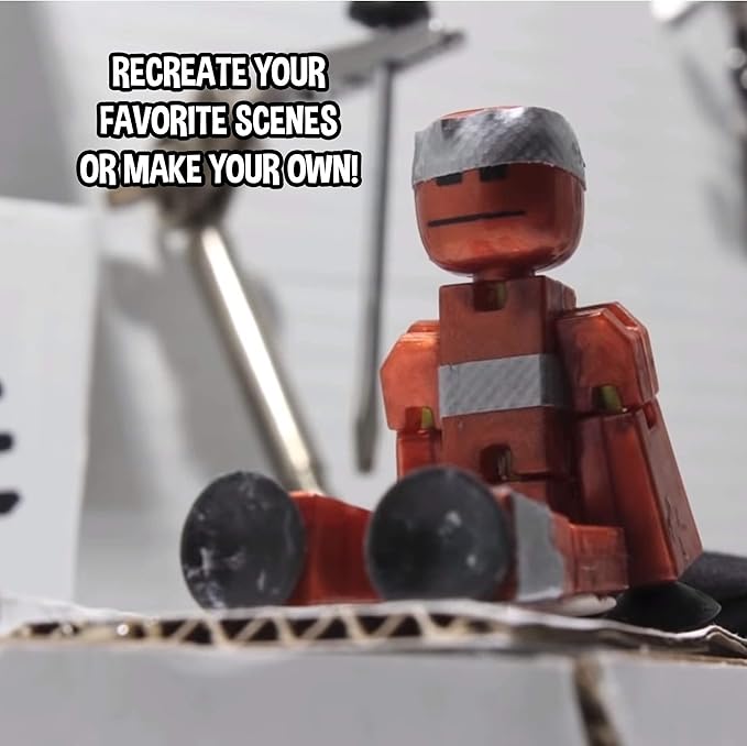 Zing Stikbot Off The Grid Pack - Set of 6 Poseable Action Figures with Weapons and Accessories, Includes Striker, Clint, Pixel, Raptus, Shift and Regalius, Stop Motion Animation, for Ages 4 and Up