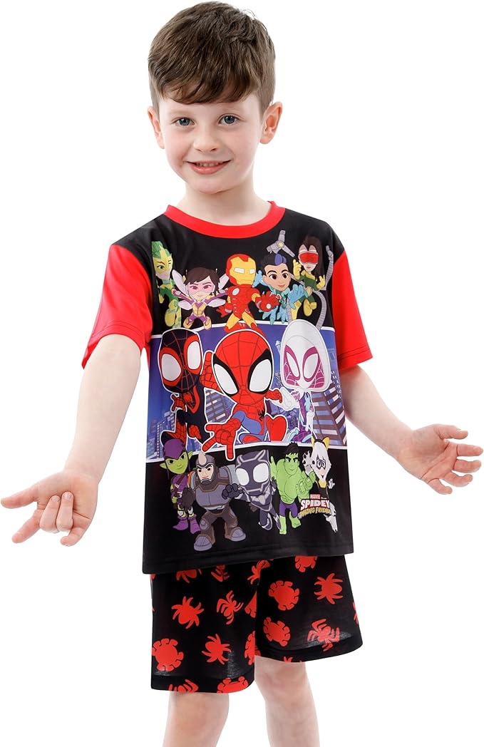 Marvel Spidey And His Amazing Friends Pajamas | Spiderman Pajamas For Boys | Boys Short PJs For Summer