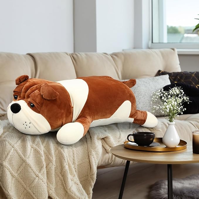 39.4'' Huggable Dog Plush, Cute Stuffed Animal, Soft Adorable Cuddle Companion for Kids Adults Boys and Girls, Plush Pillow Gift for Birthdays & Holidays