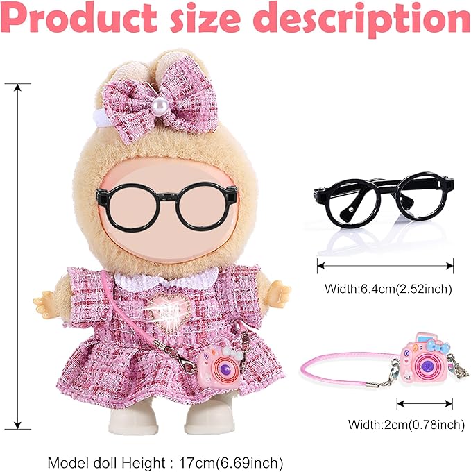 iBayda Chic Style 3 Sets 17cm Doll Clothes & Accessories Set Include: 3 Dresses, 3 Hairpin, 1 Shoes, 1 Glasses, 1 Bag (Doll Not Included)