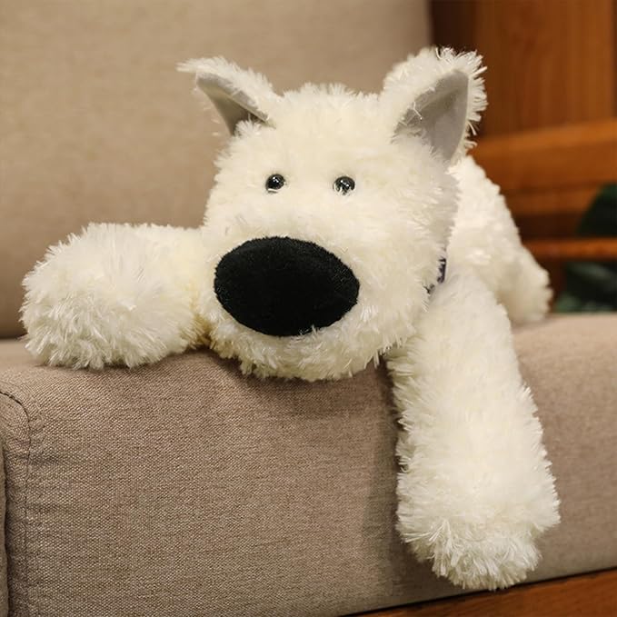 PEACH CAT West Highland White Terrier Dog Stuffed Animal 31.5" Cute Puppy Plush Pillow Soft Plushies Toy Gifts for Adult