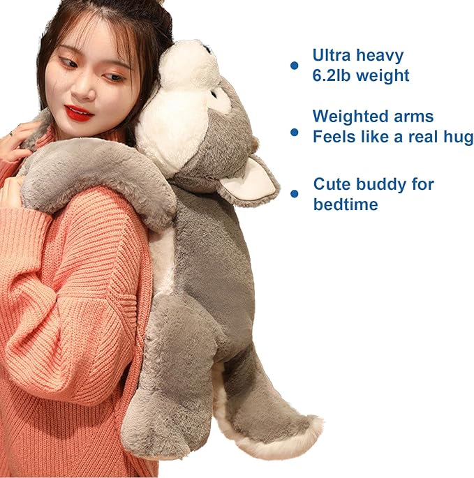 Weighted Stuffed Animals, 3.3 lbs Weighted Husky Stuffed Animal Plush Toy Cute Huskies Plush Animals Throw Pillow Gifts for Boys Girls, 19.6 inch