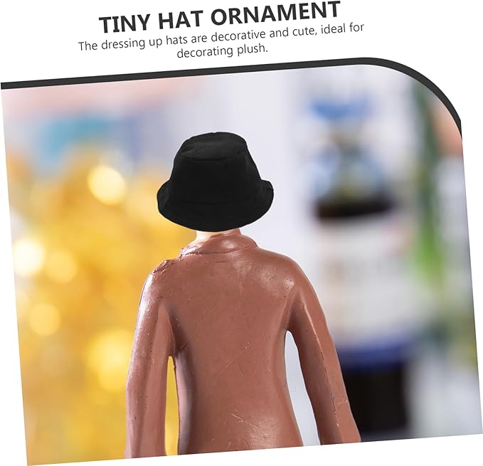 Toyvian Doll Bucket Hat Tiny Hats for Crafts Small Doll Tiny Ornament Cap DIY Mini s Mall Craft Mini Dress up Cap Delicate