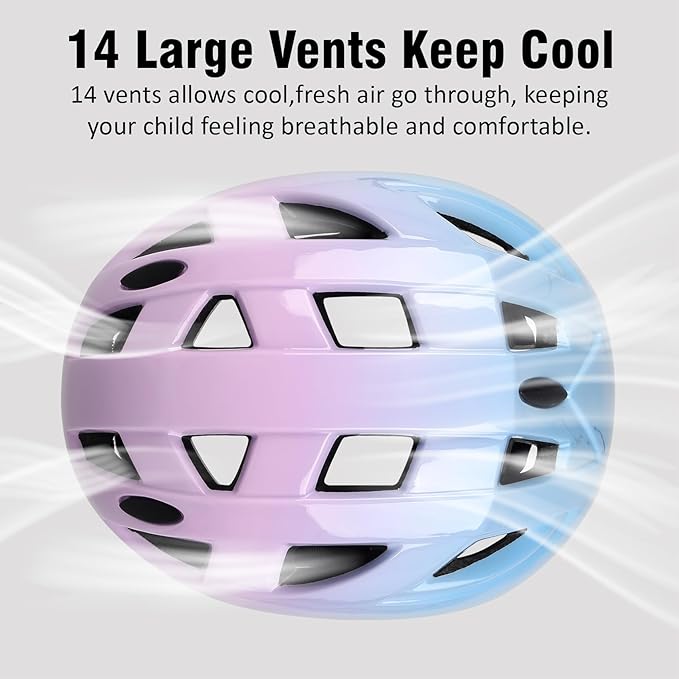 Kids Bike Helmet,2 Sizes Adjustable for Youth Child Boys & Girls Ages 3-5-8-14,Ventilation and Multi-Sport for Bicycle Skate