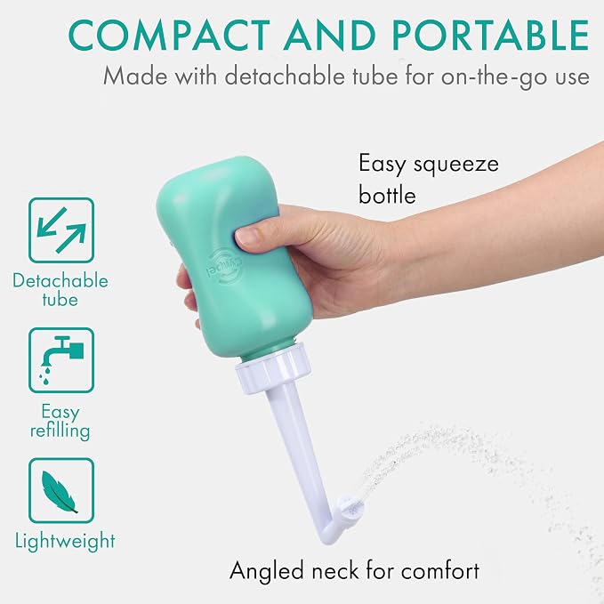 Cynpel Peri Bottle - Postpartum and Perineal Care - FSA HSA Eligible - Portable Hand Held Travel Bidet Sprayer for Women or Men - Handheld Jet Spray Bottle for Toilet - Pack of 1 - Blue