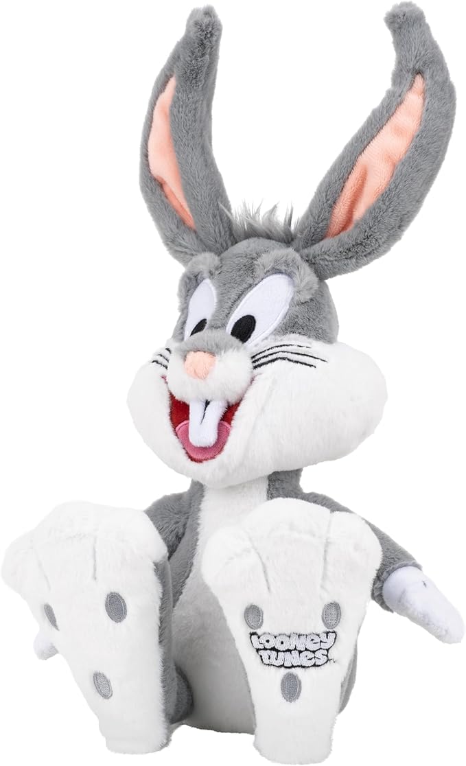 Jazwares Warner Bros. Discovery Looney Tunes, 8-Inch Bugs Bunny Plush - Super-Soft and Huggable Plush Toy - Official Licensed Plush - for All Ages