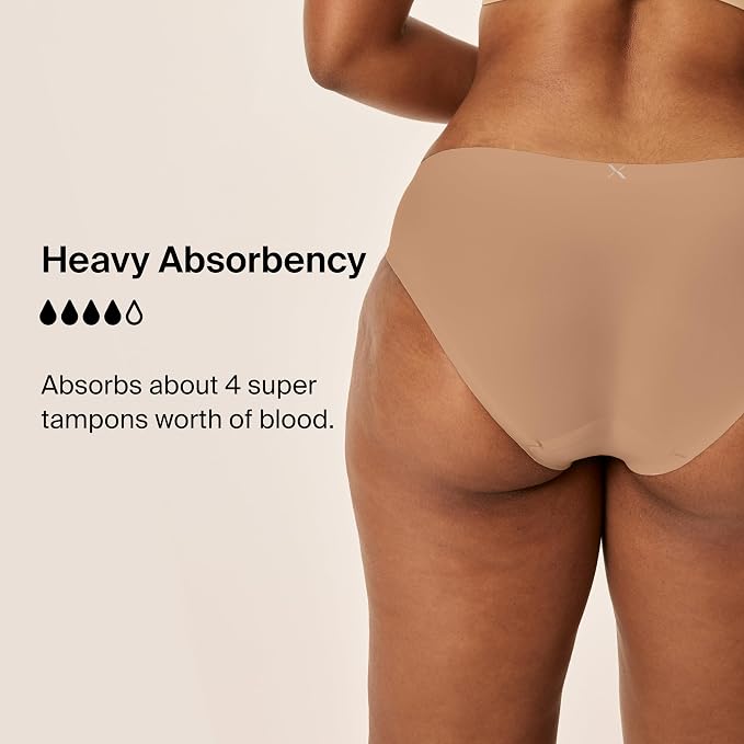 KNIX Super Leakproof No-Show Bikini Period Underwear – Heavy Flow, Reusable Absorbent Menstrual & Incontinence Panties