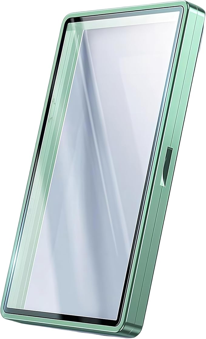 UV-Resistant Magnetic Metal Slab Case for 35pt PSA, BGS, CGC Graded Cards. High Alumina Glass, Multi-Point Magnetic Lock, Durable Metal Frame, Stackable Design. Green