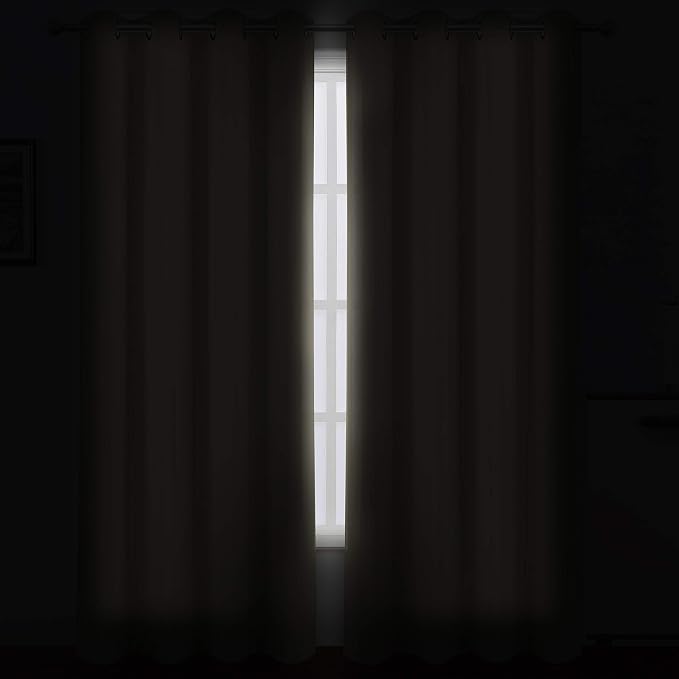 LEMOMO Beige Blackout Curtains/52 x 108 Inch/Set of 2 Panels Room Darkening Curtains for Bedroom