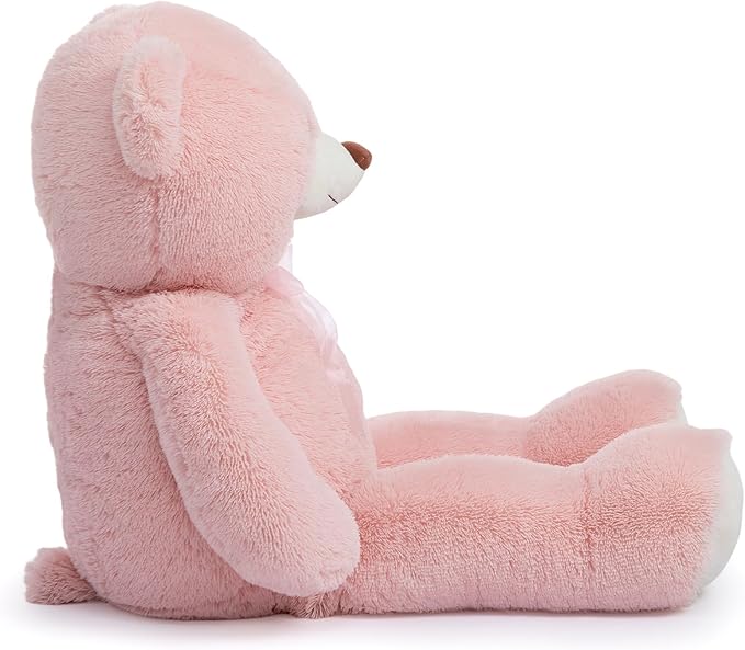 HollyHOME Giant Teddy Bear 4Ft Big Teddy Bear Stuffed Animal Birthday Valentines Day Plush for Kids and Girlfriend 48 inch Pink