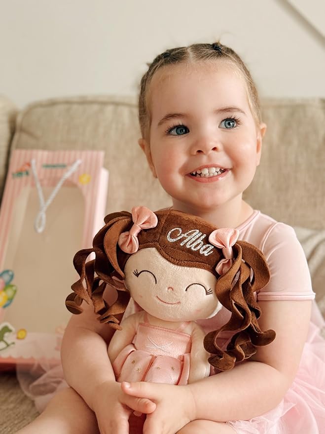 Gloveleya Personalized Name Ballerina Doll – Custom Plush Ballet Girl Doll 13", Unique Gift for Baby Shower, Birthday, Christmas & Holiday Keepsake for Toddlers and Little Girls