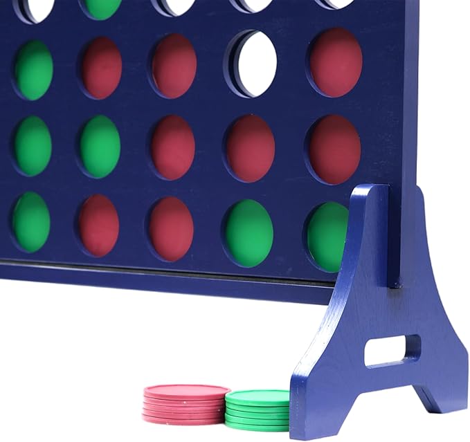 Tailgating Pros Premium Navy Giant Four in a Row with Carrying Case - Jumbo Oversized Outdoor Yard Game - Connect Multiple Pucks in a Row to Win - Many Puck Colors Available!