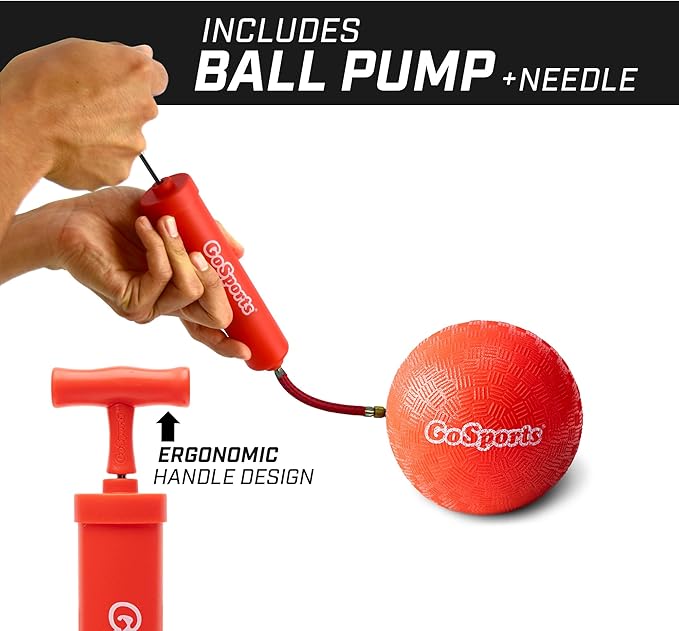 GoSports Inflatable Dodgeballs - Choose 5 Inch or 7 Inch No Sting Balls - Set of 6 Includes Ball Pump & Mesh Bag