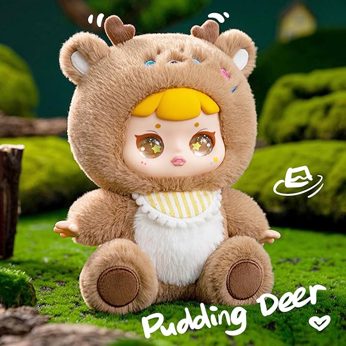 Plush Doll Blind Box Figures, Animal Cub Party Series Blind Box, Vinyl Plush Toy, Random Design Action Figures Collectible Toys Home Decorations, Holiday Birthday Gifts for Girls & Adults, Single Box