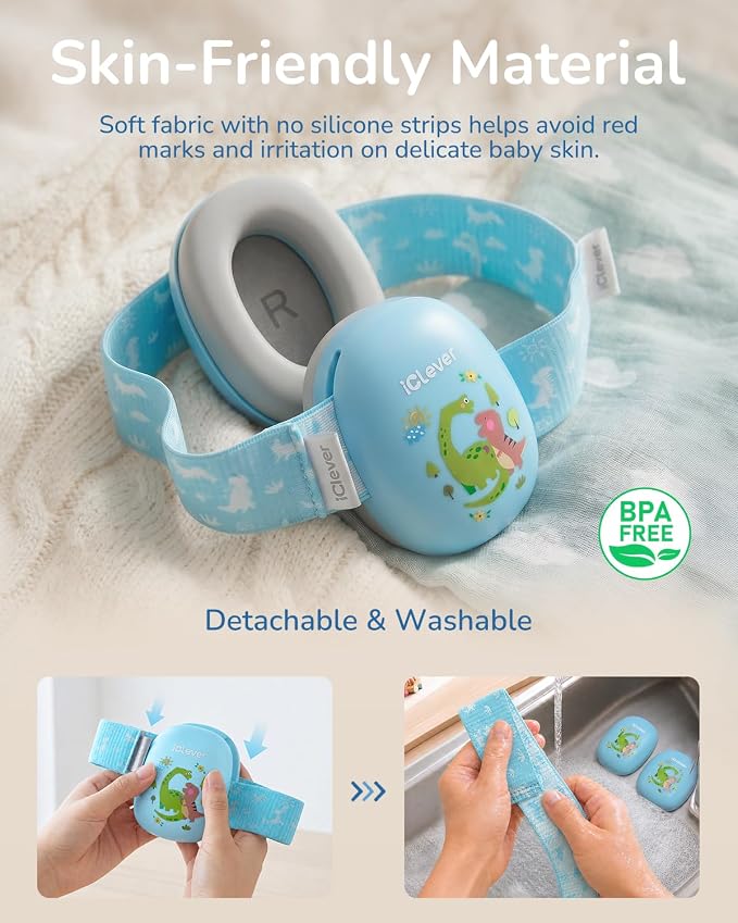 iClever Focus EM03 Baby Headphones for 3-36 Months, NRR 18dB