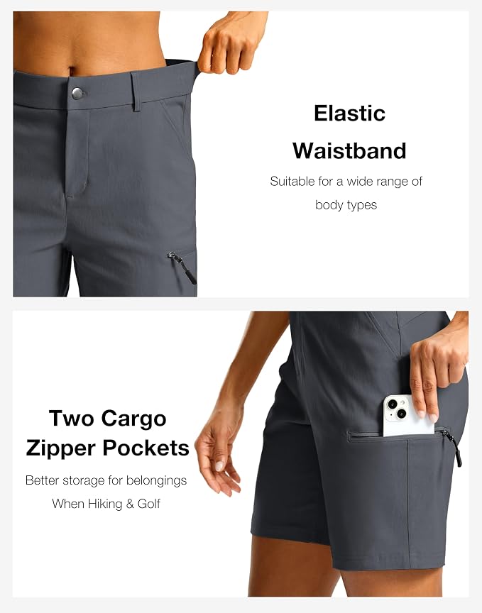 G Gradual Women's 7"/9" Hiking Cargo Shorts Quick Dry Lightweight Golf Outdoor Work Summer Travel Shorts with Pockets