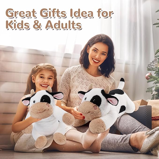 Cow Weighted Stuffed Animals - 22 Inch 4.5 Pounds Weighted Plushies Cow Stuffed Animals - Big Plush Pillow - Cute Plush Toys Gifts for Kids & Adults (22" 4.5 lbs)