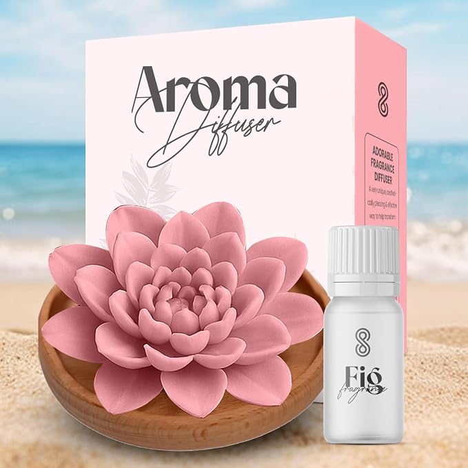 HOME ARCHIVE Aroma Diffuser with Aromatherapy Fragrant Oil Diffusers for Home Room Decor Fig Fragrance (Peony Flower (Pink))