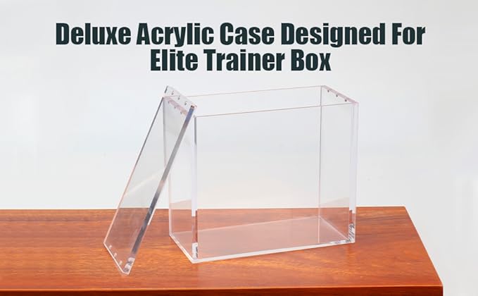 ETB Acrylic Case Elite Trainer Box Protector 8mm Thick Magnetic Lid 6 Magnets UV Protection Dustproof Display Case Easy Top Loading Compatible with Elite Trainer Boxes